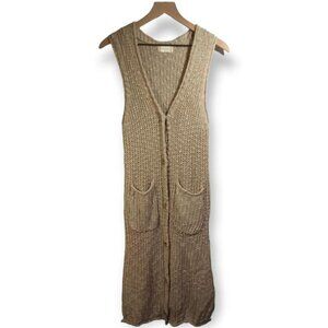 Altar'd State Boho Button Down Sleeveless Open Knit Cardigan Size S